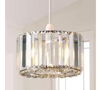 HARPER LIVING Easy Fit Pendant Shade, Chrome Ceiling Light Shade with Diameter 23cm - Modern Lampshade for Bedroom, Kitchen, Living Room