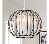 HARPER LIVING Easy Fit Pendant Shade, Matt Black Ceiling Light Shade with Diameter 27cm - Modern Lampshade for Bedroom, Kitchen, Living Room