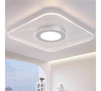 Harper Living Energy Saving Led Ceiling Light Square Acrylic Shade Non Dimmable In Silver Silver