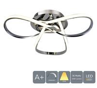 AUROLITE AL1015D Contemporary LED Chrome Semi Flush Ceiling Light, 12W 2200LM, Dimmable, 3000K Warm White, Modern Swirl Design, Ideal for Lounge, Living Room and Bedroom