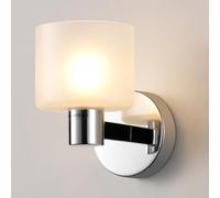 HARPER LIVING Indoor Wall Light, Chrome Wall Lamp with Sanded Glass Shade, Modern Wall Sconce Lights for Living Room Bedroom Hallway Hotel B&B (G9 Base No Bulb)