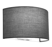 Wall Wash Light with Switch Semi-Circle Grey Fabric Shade Harper Living Grey One Size