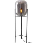 Harper Living Industrial Floor Lamp With Smoked Glass Shade 118Cm Tall Standing Lamp, E27 Bulb Compatible (Not Included)