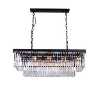 Harper Living Large 10 Light Pendant Ceiling Light, With Decorative Crystals Surrounding Lights, Kitchen Island Chandelier In Black Black One Size