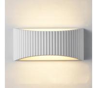 Harper Living Large Modern Wall Light, Wave Pattern Shade, G9 Cap Type Up And Down Wall Lamp, White Ceramic Paintable