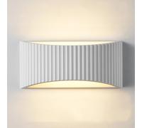 Harper Living Large Modern Wall Light, Wave Pattern Shade, Up And Down Wall Lamp In White White