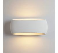 Harper Living Large Wall Lights, Indoor Wall Sconce Lamp With White Oval Ceramic Shade, Plaster Wall Light