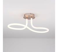 Harper Living LED 1 Light Semi-flush Ceiling Light, Polycarbonate Shade, Matt Nickel, Non-dimmable, White