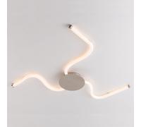 Harper Living LED 3 Light Flush Ceiling Light, Flexible Polycarbonate Arms, Matt Nickel, Non-dimmable, White