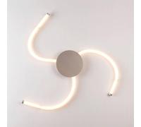 Harper Living Led 3 Light Flush Ceiling Light With Flexible Polycarbonate Arms Matt Nickel In Silver Silver