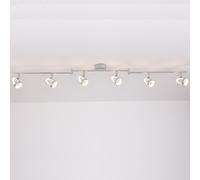 Harper Living Led 6 Way Adjustable Bar Ceiling Spotlights Polished Chrome Finish In Silver Silver One Size