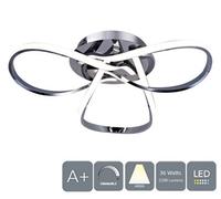 Harper Living Led Semi-Flush Ceiling Light, Dimmable, Polished Chrome, Natural White (4000K)