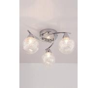AUROLITE AL1031 BOLLA 3xG9 LED Semi Flush Ceiling Light, Polished Chrome Finish, 12W, Ideal for Living Room, Bedroom, Kitchen, and Hallway, Straight, Warm White 3000K