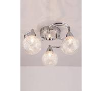 Harper Living Led Semi-Flush Ceiling Light, Swirl Arms, 3000K In Silver Silver One Size