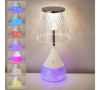 HARPER LIVING LED Table Lamp with Colour Changing Glitter, Touch Control Mood Light, 3 Colour Temperatures & Dimmable, Bedside RGB Night Light for Bedroom, Living Room, Office, Gifts