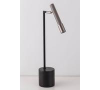 Harper Living Led Black And Pewter Desk Table Light With Marble Base, Adjustable Light Head With Touch Dimmer Switch
