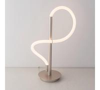 Harper Living Led Table Lamp With On/off Switch, Flexible Adjustable Polycarbonate Light, Matt Nickel, Non-Dimmable