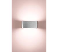 Harper Living LED Wall Light Up & Down 5W Aluminium Finish Warm White Non-Dimmable in Metallic Silver Harper Living Metallic Silver