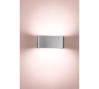 Harper Living LED Wall Light Up & Down 5W Aluminium Finish Warm White Non-Dimmable in Metallic Silver Harper Living Metallic Silver