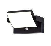 Harper Living Matt Black Modern Rectangular Led Outdoor Wall Light Mains Powered, Weatherproof, With Pir Sensor Black One Size