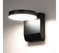 Harper Living Matt Black Modern Round Led Outdoor Wall Light Mains Powered, Weatherproof Ip54, 20W Integrated Led 4000K 1400 Lumens Black One Size