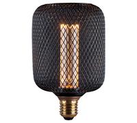 Harper Living Metal Cage Led E27 Bulb, Cylinder Shape, Non-Dimmable In Black Black