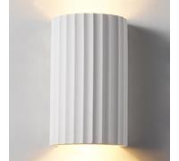 Harper Living Modern Wall Light, 2Xgu10 Cap Type Up And Down Wall Light, White Ceramic Paintable Shade With Wave Pattern