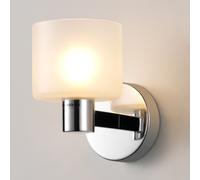 HARPER LIVING Indoor Wall Light, Chrome Wall Lamp with Sanded Glass Shade, Modern Wall Sconce Lights for Living Room Bedroom Hallway Hotel B&B (G9 Base No Bulb)