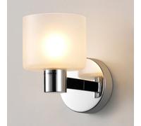 HARPER LIVING Indoor Wall Light, Chrome Wall Lamp with Sanded Glass Shade, Modern Wall Sconce Lights for Living Room Bedroom Hallway Hotel B&B (G9 Base No Bulb)