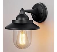 HARPER LIVING Outdoor Wall Light, E27 Outside Wall Lamp Mains Powered with Clear Shade, IP54 Weatherproof Aluminum Die Casting, Retro Exterior Lantern for Porch Front Door Garden Patio