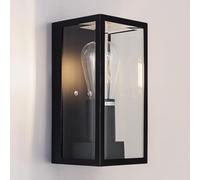 HARPER LIVING Outdoor Wall Light Waterproof IP54, Matte Black Stainless Steel Boxed Lantern, E27 Bulb Cap, LED Compatible, Ideal for Walkway, Courtyard, Garden, Park, Class 1 (Earth)