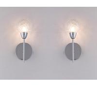 HARPER LIVING Modern Wall Lights Set of 2, BOLLA Wall Lamp with On/Off Switch, G9 Bulb Cap, Polish Chrome Wall Sconce Lights for Living Room Bedroom Hallway Hotel(Bulb NOT Included)