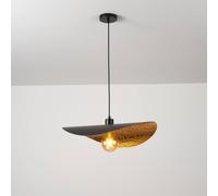 HARPER LIVING Pendant Light Fitting Black & Gold Finish, Adjustable Ceiling Pendant Lamp with E27 Bulb Holder, Modern Hanging Light for Dining Room Kitchen Living Room (50cm x 46cm x 117cm)