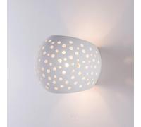 HARPER LIVING Indoor Wall Lights, Perforated Up/Down Ceramic Wall Lamp, 25 W G9 Bulb Cap LED Wall Lighting, Up and Down Wall Sconce for Living Room, Bedroom, Kitchen, Hallway, Hotel