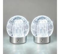 HARPER LIVING Rechargeable Small Table Lamp, 3-Colour Dimmable Touch Chrome