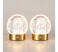HARPER LIVING Rechargeable Small Table Lamp, 3-Colour Dimmable Touch Gold