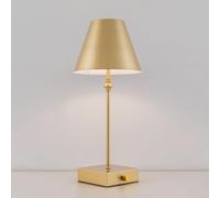 HARPER LIVING Rechargeable Table Lamp with Dimmer, 5200mAh Battery Wireless LED Desk Light, 3000K Warm White Bedside Lamp for Study, Bedroom, Office (Gold)