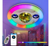 HARPER LIVING RGB LED with Speaker, 314W 2400LM Bluetooth Speaker, Colour Changing Ceiling Light, Disco Bulb for Party, Birthday & Christmas