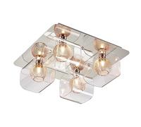 HARPER LIVING Semi-Flush Ceiling Light, Decorative Inner mesh in Copper, Ideal for Living Room, Bedroom, Kitchen, Hallway (4-Light Ceiling Light)