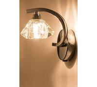 Harper Living Single Left Curved Wall Light And Sconce, Clear Glass Shade, Polished Chrome Finish In Metallic Silver Metallic Silver One Size