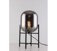 Smoked Glass Table Lamp, Bedside & Desk Lamp with On/Off Switch Harper Living Black One Size