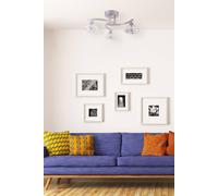 Harper Living Spiral Semi-Flush Ceiling Light 3 Lights Clear Glass Shades Polished Chrome Finish In Metallic Silver Metallic Silver One Size