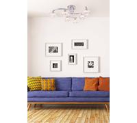 Harper Living Spiral Semi-Flush Ceiling Light 6 Lights Clear Glass Shades Polished Chrome Finish In Metallic Silver Metallic Silver One Size