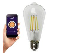 Harper Living Tuya E27 St64 6.5 Watts Wifi Led Smart Bulb, Cct 2700K-6500K, Dimmable