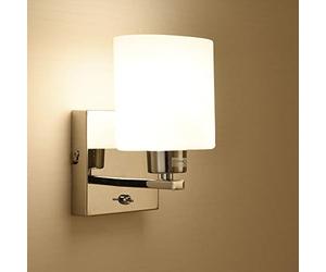 HARPER LIVING Wall Light 1xE14 Modern Wall Sconce with ON/Off Toggle Switch, Polished Chrome Finish Indoor Reading Light, Oval Shade Class 2 Double Insulated Wall Lamp for Bedroom Living Room Hallway