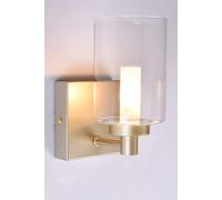 Harper Living 1Xg9 Wall Light, Up/down Light With Glass Shade, Gold Finish