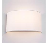 HARPER LIVING Wall Light with Switch, E27 ES Wall Wash Reading Lamp with White Semi-Circle Fabric Shade, Bedside Wall Sconce for Bedroom, Living Room, Hallway, Hotel