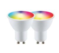 Smart LED Bulb, Smart Wi-Fi Spotlight LED Light Bulb,400Lm GU10 5.5W×2 Dimmable Wi-Fi RGB CCT Colour, Connect with Tuya, Works with Alexa and Google Home, Voice and PhoneControl, Pack of 2