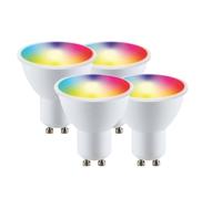 Wi-Fi GU10 5.5 Watts LED Smart Bulb, RGB CCT 2700K-6500K, Dimmable, Pack of 4 Harper Living White One Size