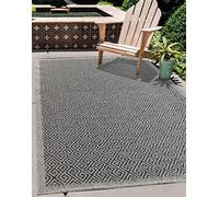 Harper Machine Woven Indoor Outdoor Area Rug, Dark Grey, 120x170cm